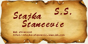 Stajka Stančević vizit kartica